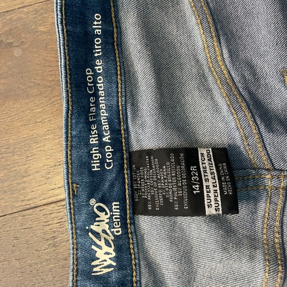 high rise flare crop blue jeans for women plus size 14/32W - Picture 5 of 10